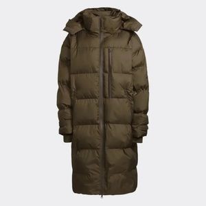 Adidas by Stella McCartney long down puffer parka - XS, army green